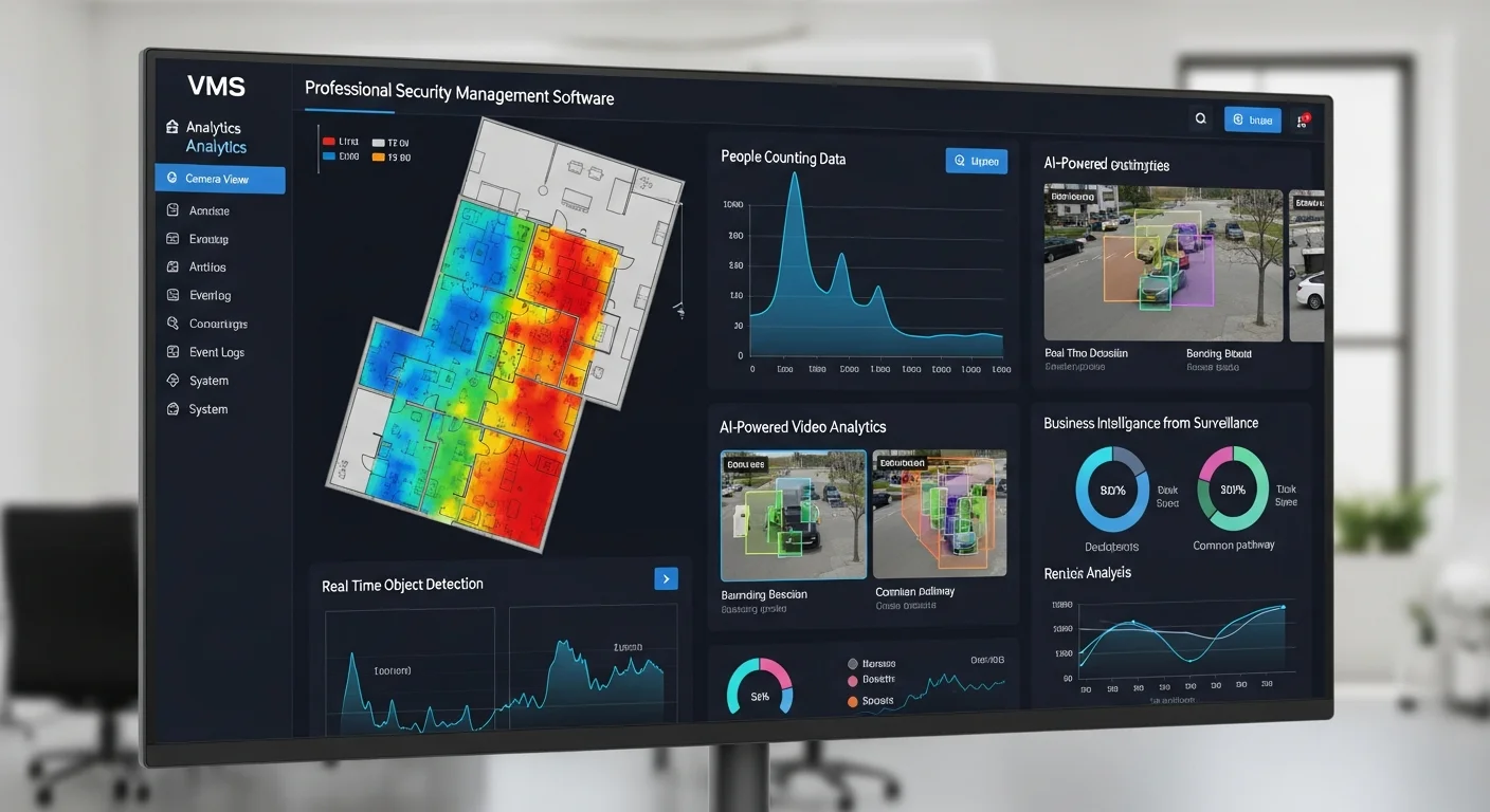 Dashboard analytics AI Geniai con heatmap, statistiche e video intelligence per business intelligence